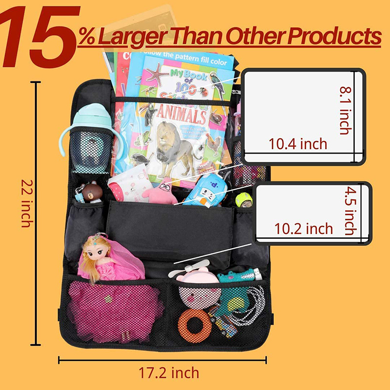 Car Organizer with Tablet Holder Car Seat Protector for Road Trips Car Storage and Organizers for Kids  with Tablet Holder