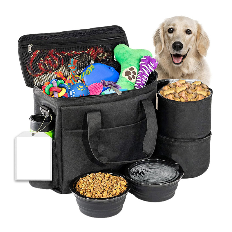 Dog Travel Bag for Supplies Travel Pet Bowls Food Storage Airline Approved Dog Bags for Dog Travel Accessories