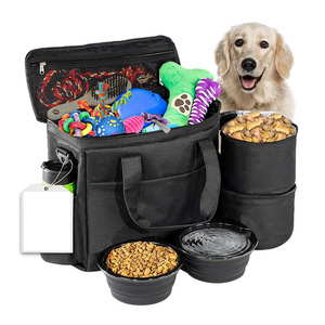 Dog Travel Bag for Supplies Travel Pet Bowls Food Storage Airline Approved Dog Bags for Dog Travel Accessories