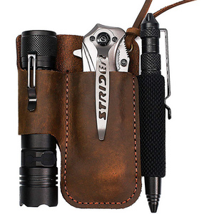 Custom Leather Flashlight Organizer Sheath Handmade Tool Pouch Holster with Belt Clip Leather Pouch Tactical Tool Pouch Holster