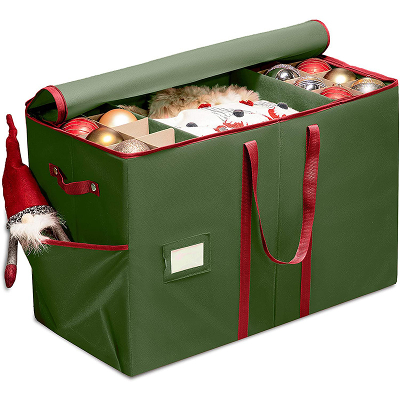 All-In-One Christmas Ornament Figurines and Accessory Storage Box Carry Handle Durable Container