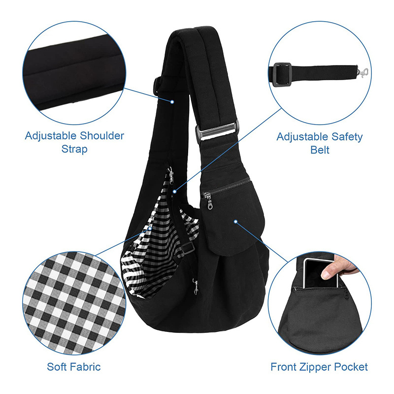 Pet Sling Carrier Small Dogs and Cats Carrier Sling Bag Hand Free Adjustable Small Pets Shoulder Bag for Traveling Outdoor