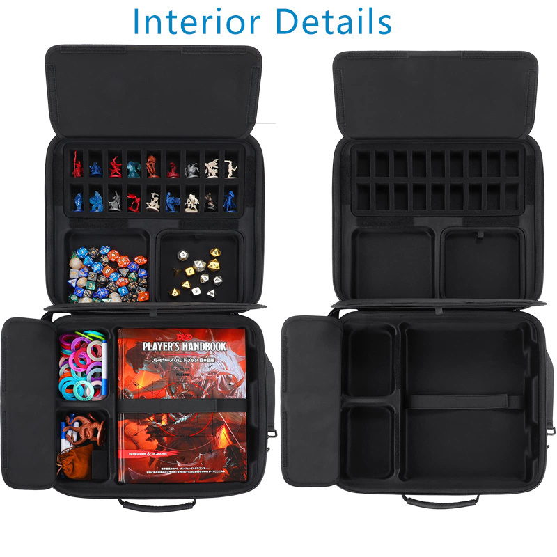 Tabletop RPG Hard-Shell Travel Case DND Protective Carrying and Organizer Bag Game Accessories Shoulder Cases Storage