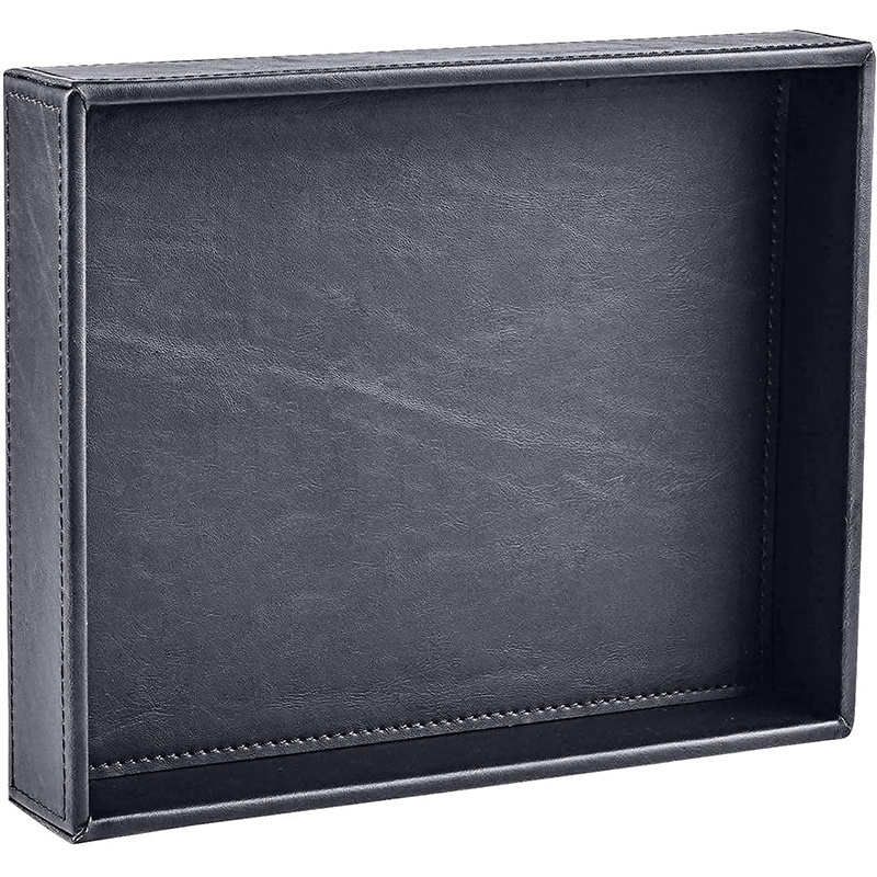 Leather Valet Tray for Men Decorative Tray Vanity Dresser Tray Nightstand Organizer