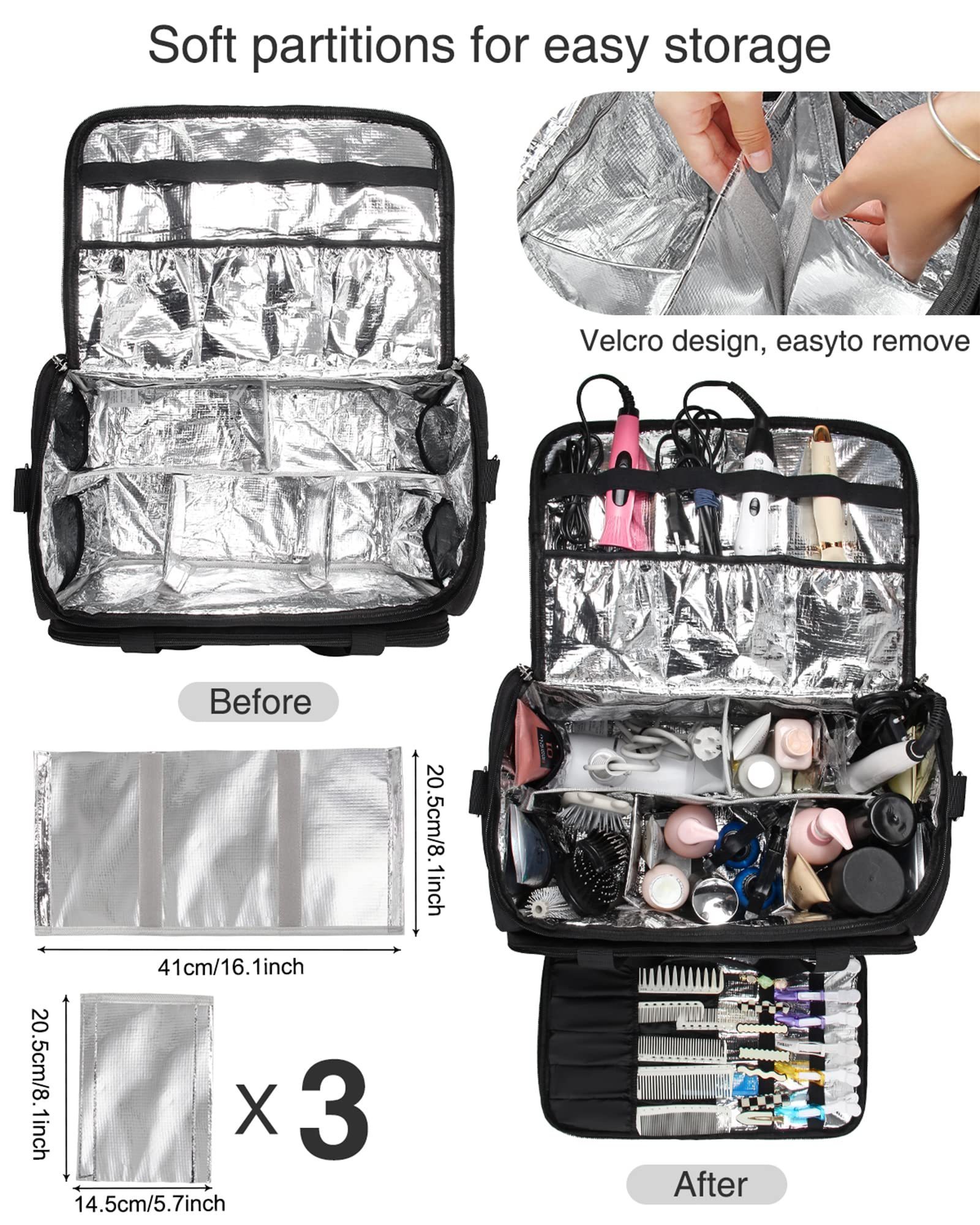 Insulation Professional Hairdressing Bag Toiletry Travel Cosmetics Beauty Hairdresser Bag Hair Makeup Salon Organizer Bag