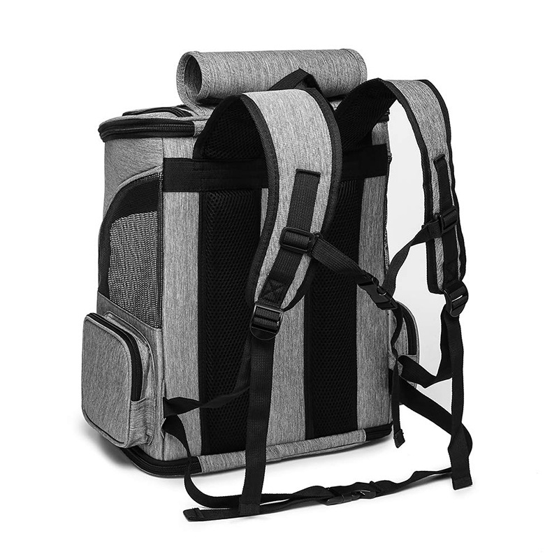 Lager Space and Foldable Dog Backpack Carrier Ventilated Design Pet Travel Carrier Backpack with Inner Safety Strap