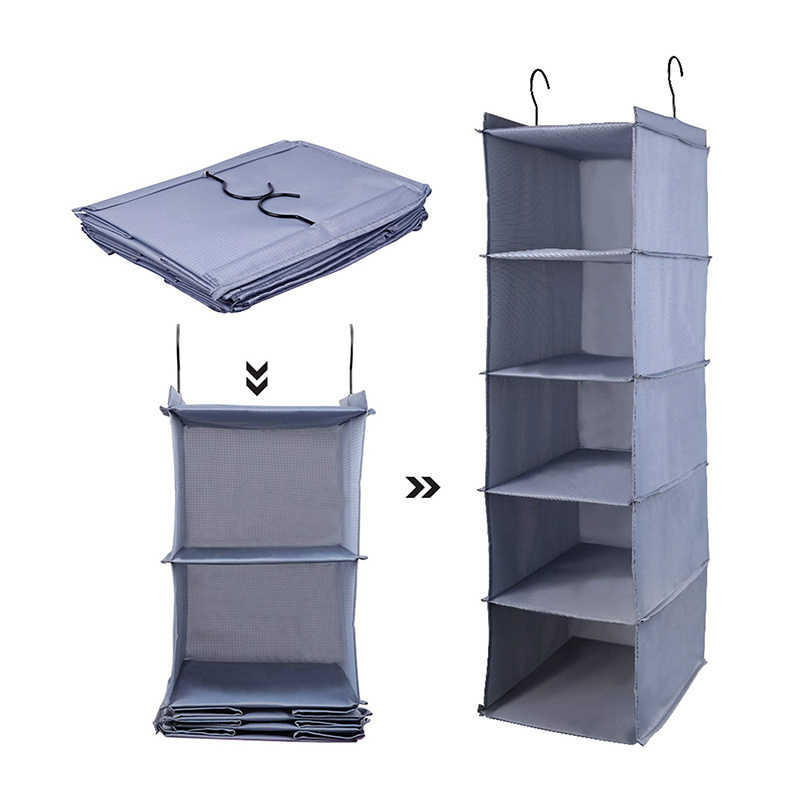 Hanging Shelf, 5 Compartments and One Drawer, Cupboard Organiser