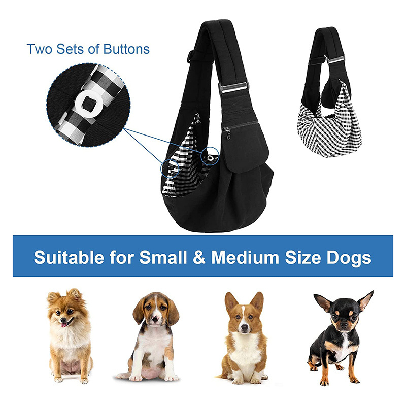 Hand Free Adjustable Small Pets Shoulder Bag for Traveling Outdoor Dog Carrier For Small Pets Pet Papoose Tote Bag