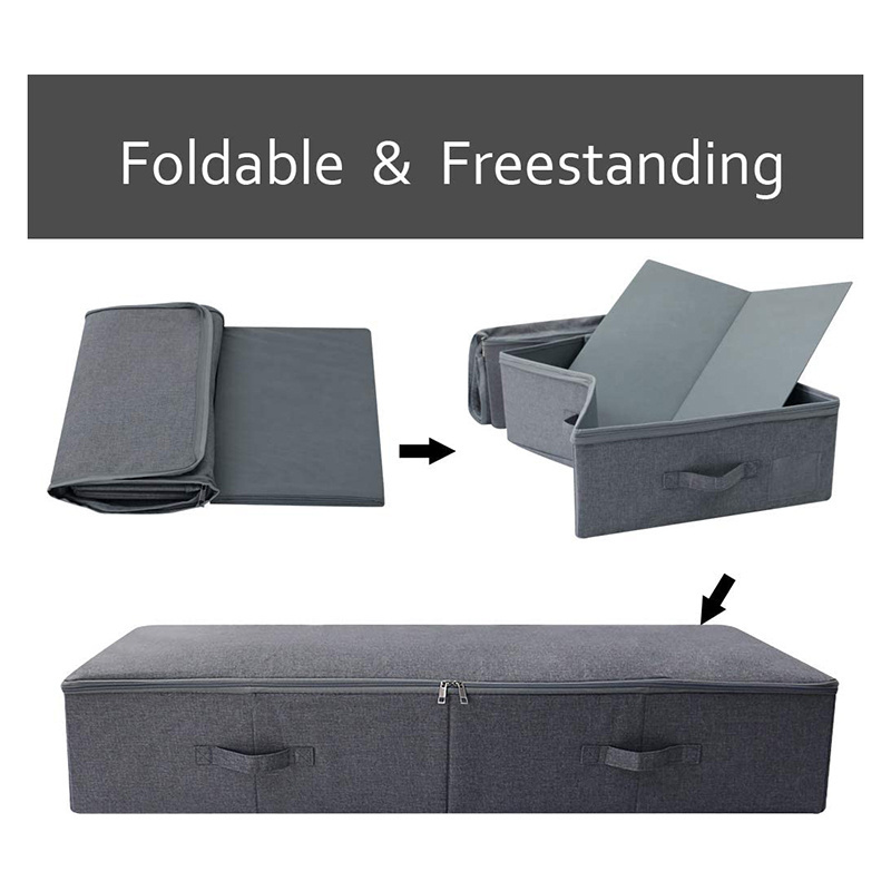 Foldable Storage Box For Bedding clothing Blankets Pillows Foldable Underbed Storage Container Zipped Storage Organizer