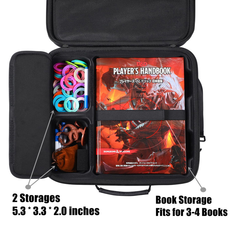 Tabletop RPG Hard-Shell Travel Case DND Protective Carrying and Organizer Bag Game Accessories Shoulder Cases Storage