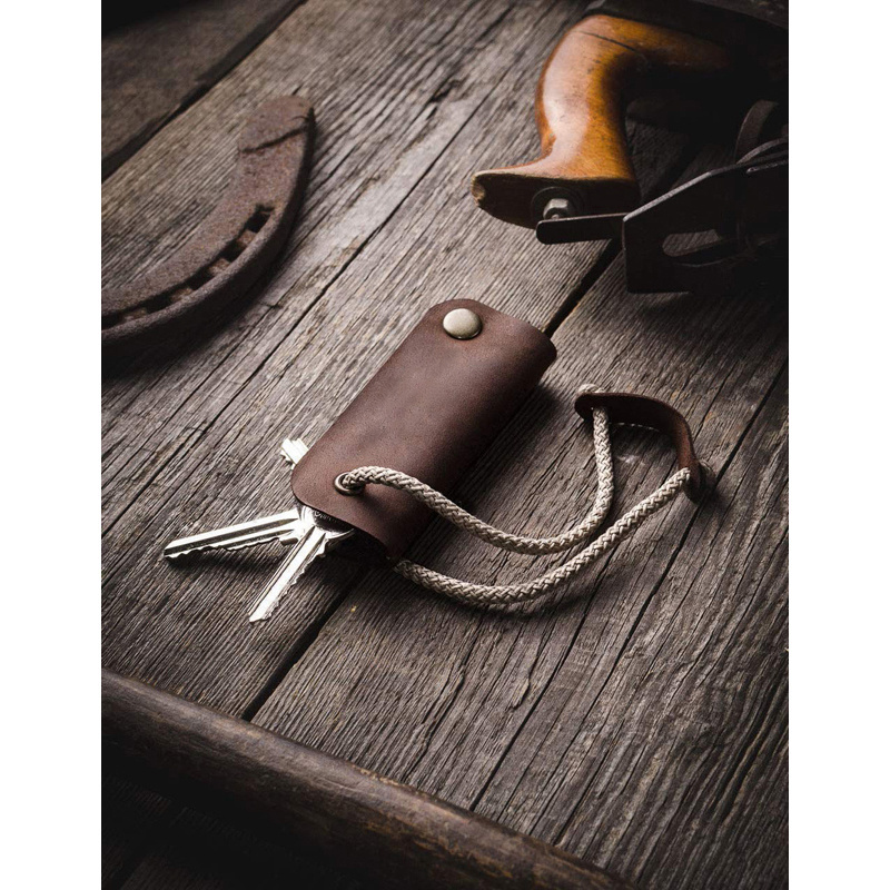 Custom Genuine Leather  Key Holder Case Durable Key Organizer Handmade Real Leather Key Ring Organizer Cover