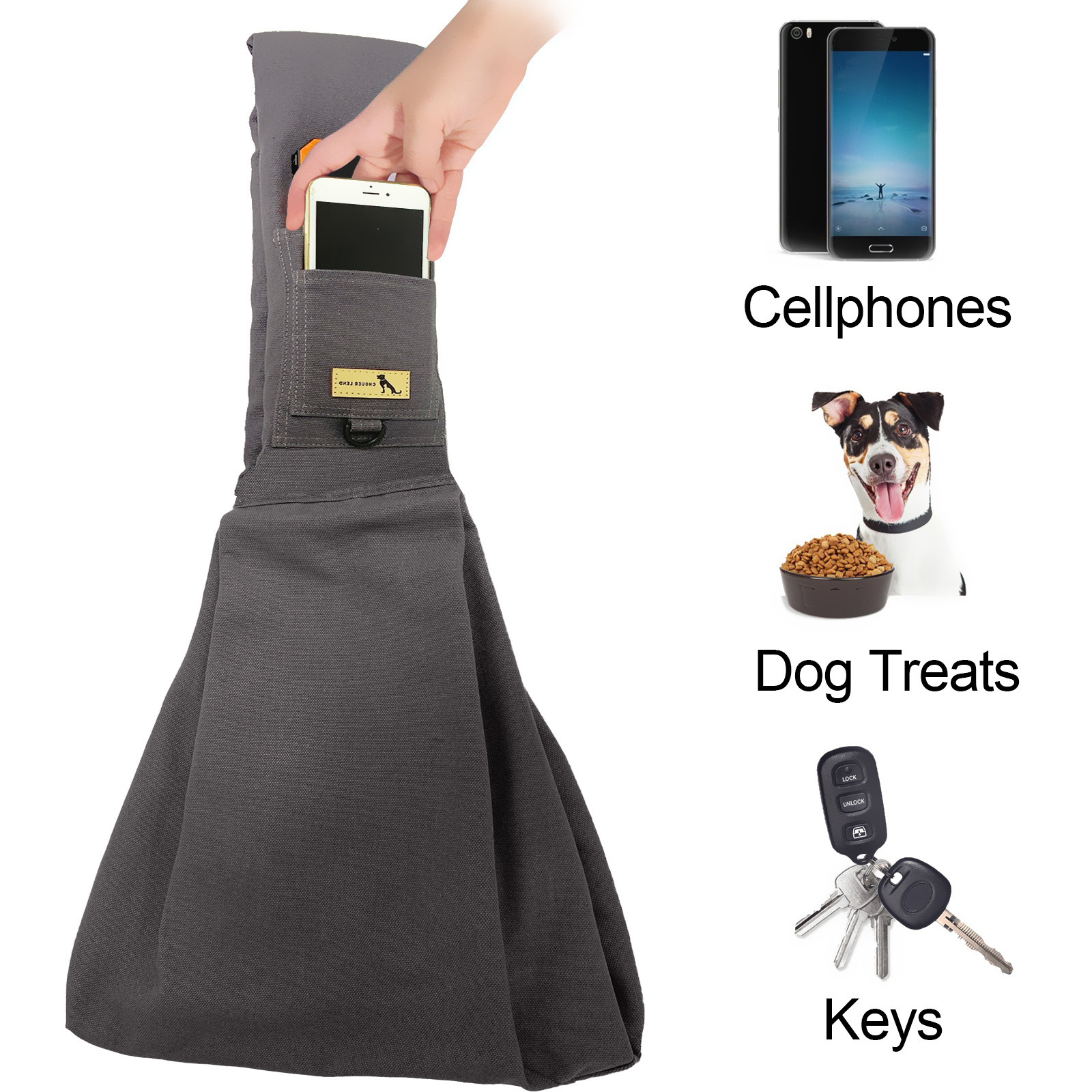 Dog and Cat Sling Carrier Hands Free Reversible Pet Papoose Bag Soft Pouch and Tote Design Bag