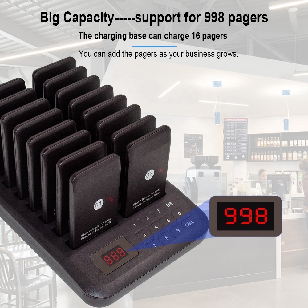 Wireless Guest Customer Queue Paging Buzzer Beeper Wireless Queue Number Pagers Call System For Restaurant Hotel