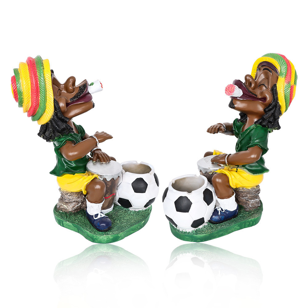 Large Size Jamaican Resin Ashtray Cute Smoker Design Cigarette Ashtray