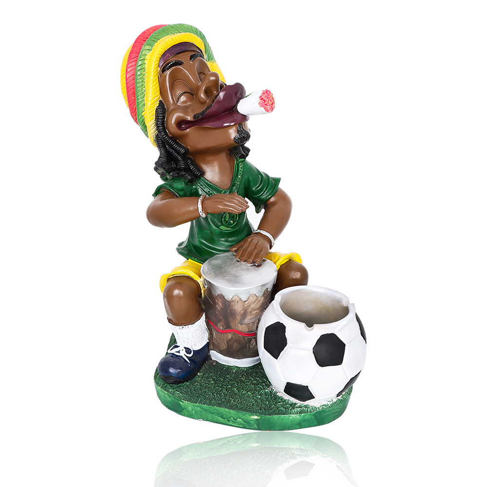 Large Size Jamaican Resin Ashtray Cute Smoker Design Cigarette Ashtray