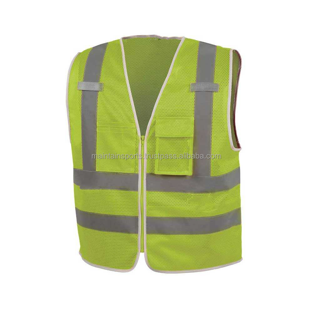 Custom Logo & Size Reflective Vest Construction Safety Vest High Visibility Work Reflective Clothing