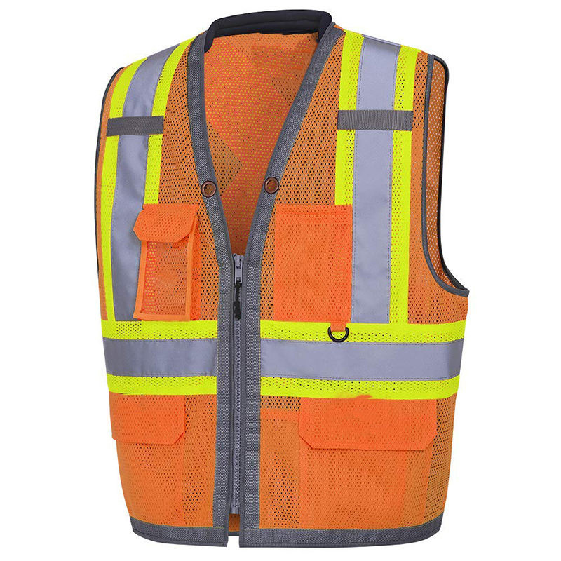 Reflective Vest Construction Safety Vest High Visibility Work Reflective Clothing Custom Logo & Size