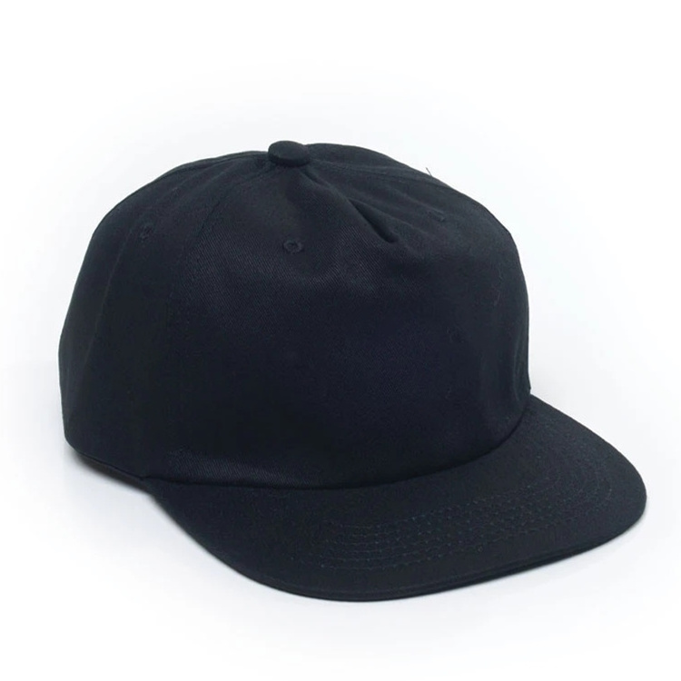 2023 Hot Sale 5 panel flat brim embroidered unstructured cotton twill snapback hats caps