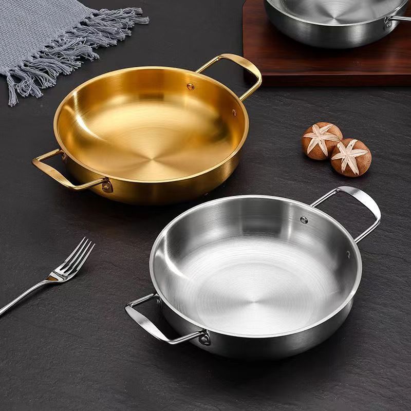 Travel Camping Stainless Steel Golden Seafood Pot Stainless Steel Outdoor Pot Portable Mini Hot Pot