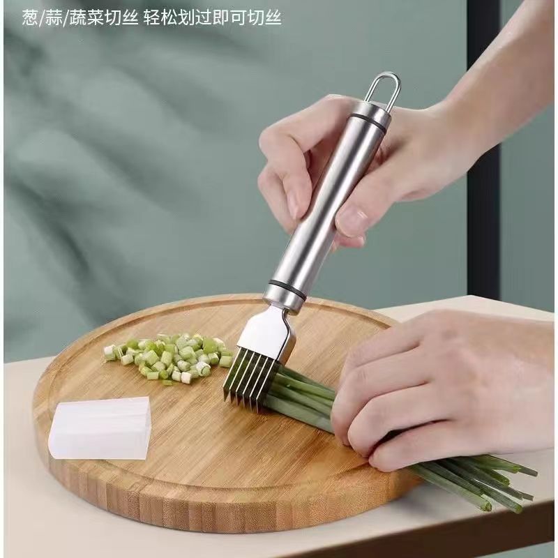 Kitchen Gadgets Stainless Steel Green Onion Slice Vegetable Cutter Shred Sharp Scallion Cutter Knife