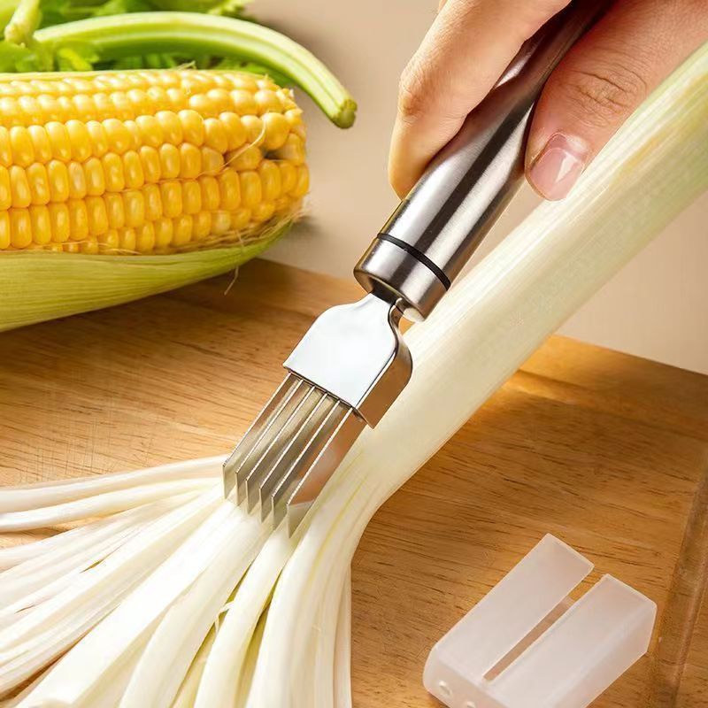 Kitchen Gadgets Stainless Steel Green Onion Slice Vegetable Cutter Shred Sharp Scallion Cutter Knife