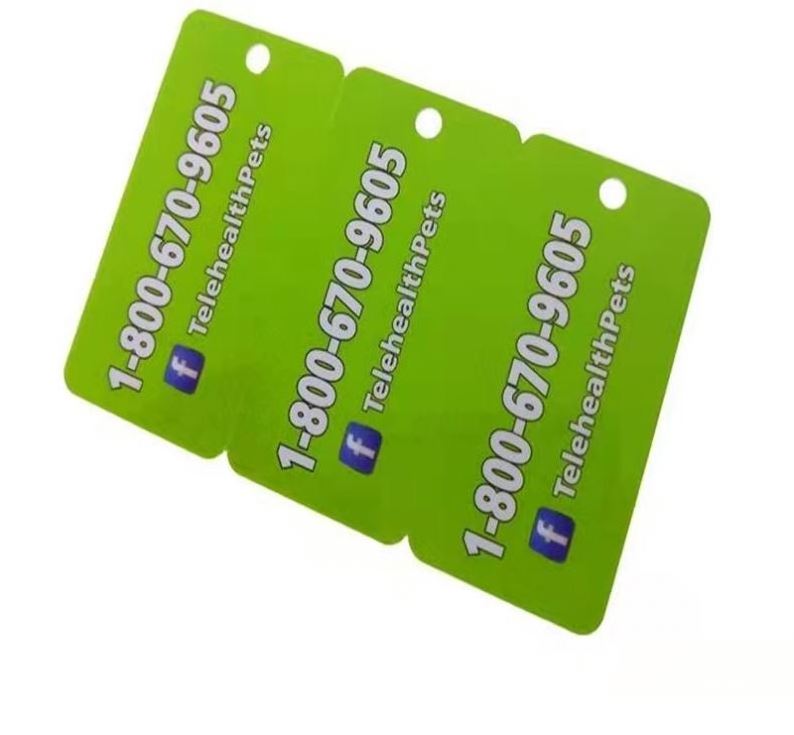 China's professional Triple 3-Up cards Snap-off  Loyalty Combo Plastic PVC Membership business Card With Key Tags