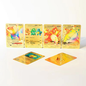 2023 Hot Sale Pokemoned metal cards Pocket Monster cards anime characters series poke-mon Playing Cards 1st Edition Charizard