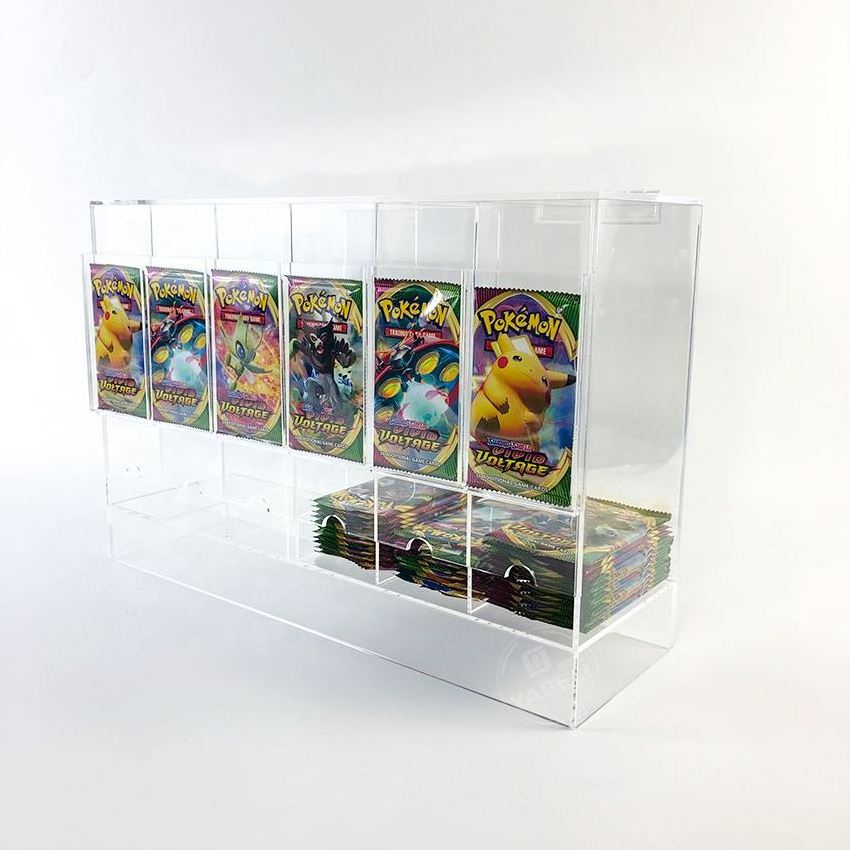 custom factory transparent manufacturer wholesale Pokemon TCG 6 slot acrylic card pack dispenser