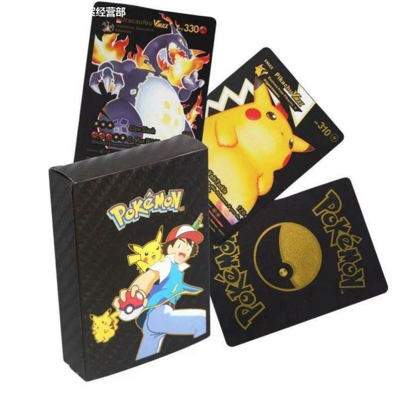 2022 Hot Sale English 55pcs Box Gold Venusaur Fake Pokemon Trading Game Cards For Sale