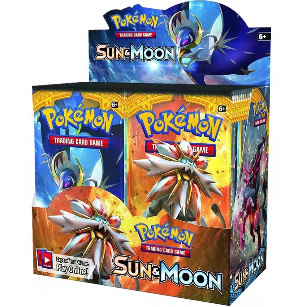 Hot Sale English French Spanish Poke mon Booster Card Box 360 pcs/box Pokemoned  Trading Card Playing Crate Poke mon Card