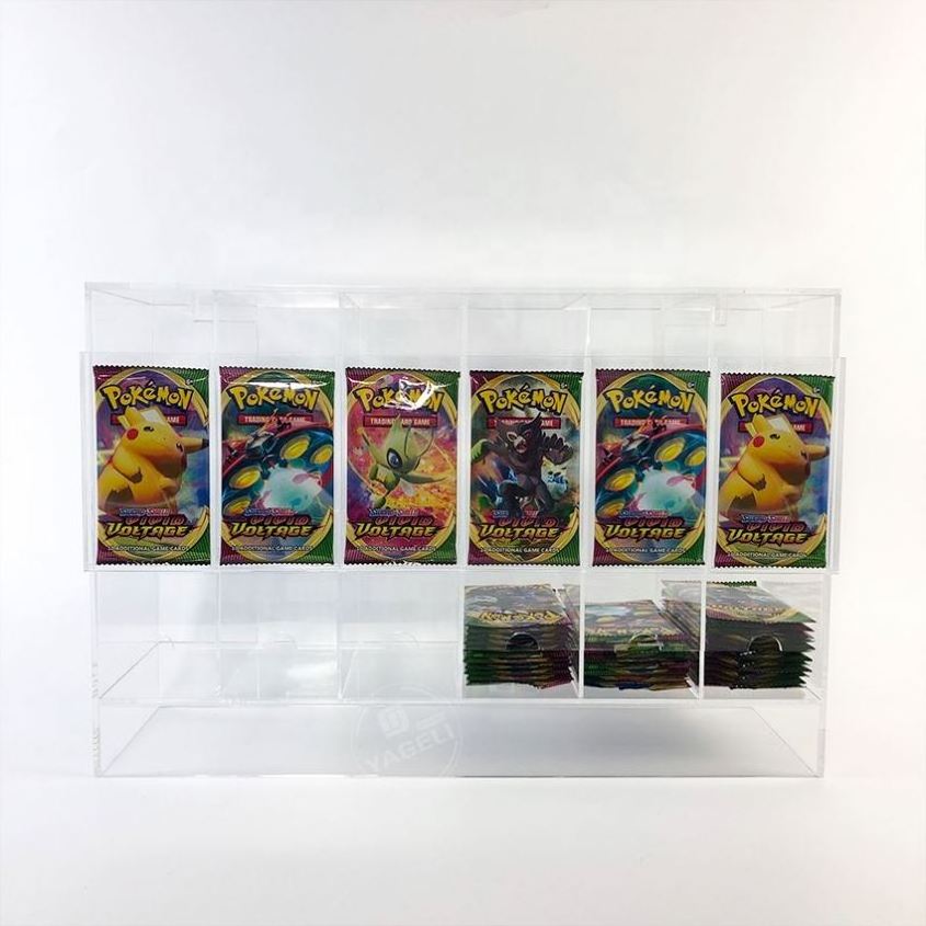 custom factory transparent manufacturer wholesale Pokemon TCG 6 slot acrylic card pack dispenser