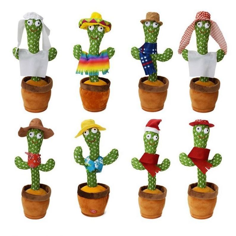 Wholesale Dancing Cactus Stuffed Doll Plush Talking Cactus Toys for Kids Children Singing Dancing Recording Cactus Electric Toy