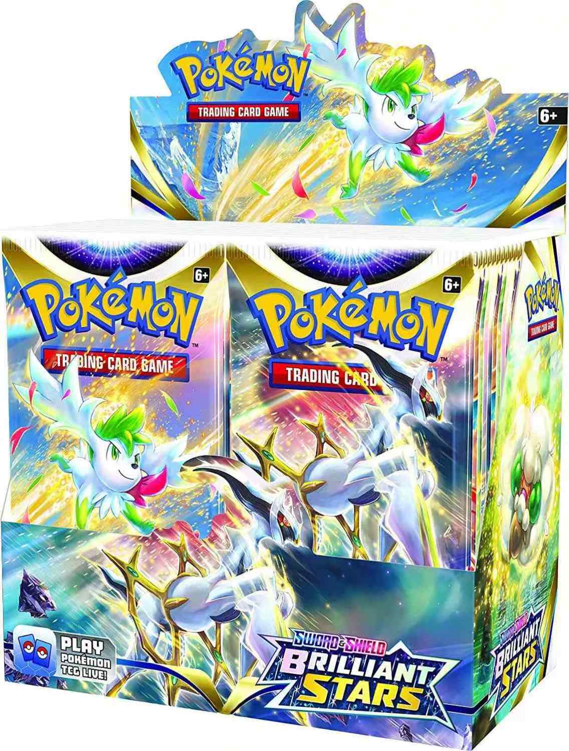 Hot Sale English French Spanish Poke mon Booster Card Box 360 pcs/box Pokemoned  Trading Card Playing Crate Poke mon Card