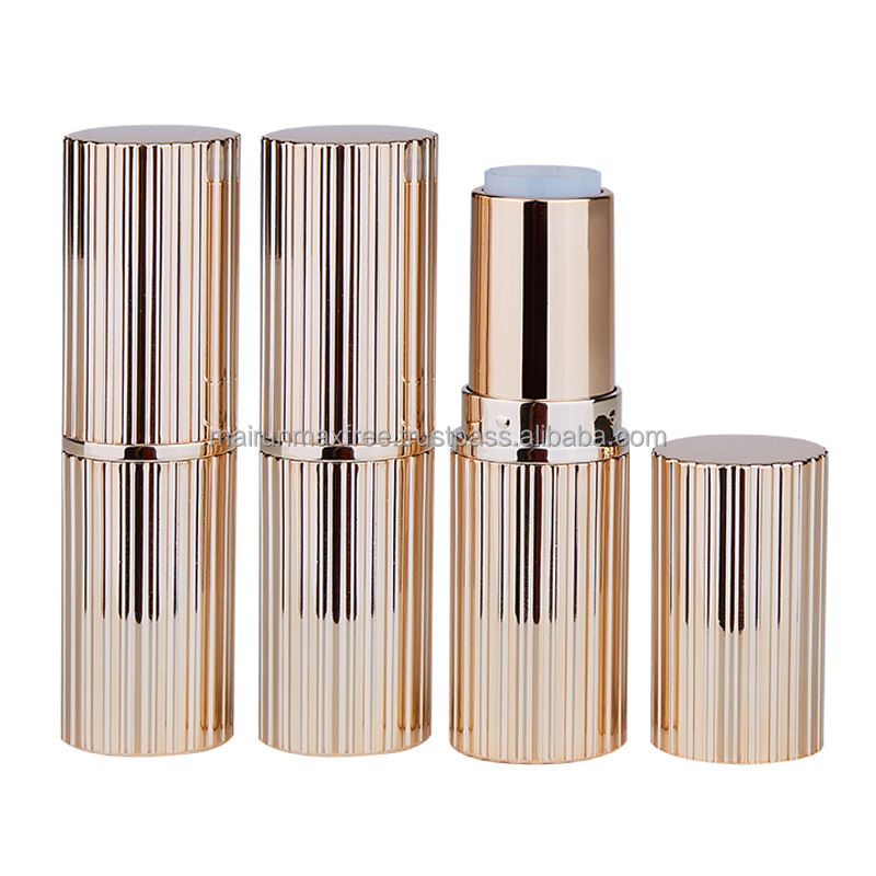 Maxfree Aluminum empty rose gold lip balm packaging , lip stick container case , rose gold lipstick tube