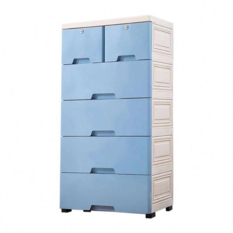 Custom Living  Room Multi functional Multi layer drawer plastic cabinet storage 5 drawers with wheels