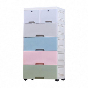 Custom Living  Room Multi functional Multi layer drawer plastic cabinet storage 5 drawers with wheels