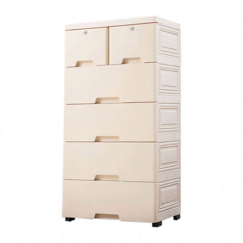 Custom Living  Room Multi functional Multi layer drawer plastic cabinet storage 5 drawers with wheels