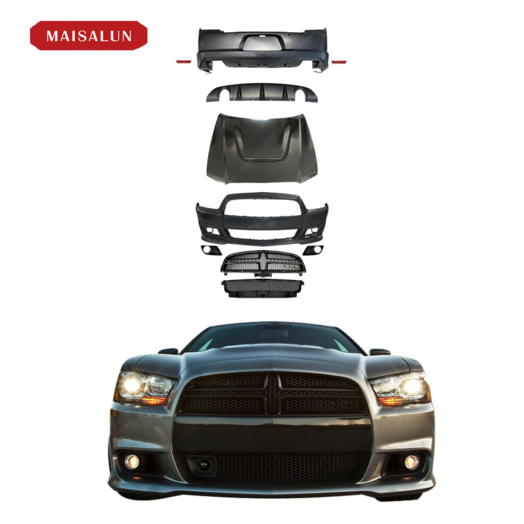 SRT body kit For Dodge Charger upgrade SRT full car bumper side skirt grille bodykit