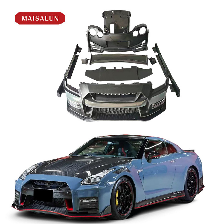 Car body kit GTR R35 upgrade N style half carbon car bumper for Nissan front bumper rear bumper 2008-2017 year