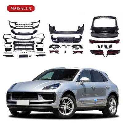 For Porsche Macan 2014-2017 OLD upgrade to NEW 2018-2021 PP material Body kit with Front and Rear Bumpers Headlights