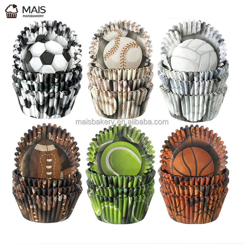 MaisBakery disposable home use custom print black balls cupcake cases pleated cupcake cups loaf tray paper muffin baking cups