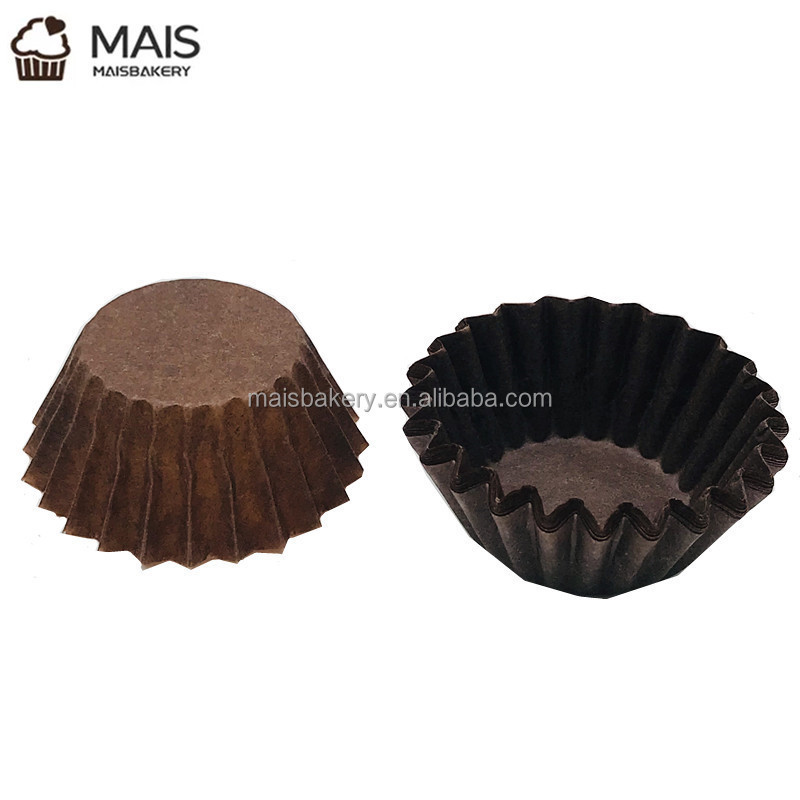 MaisBakery baking supplies brown disposable small muffin cupcake cases  mini chocolate cups cupcake liners muffin wrapper cases