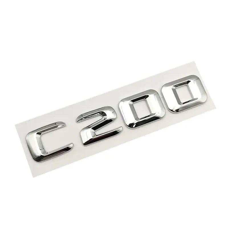 3D Chrome Letters For Cars Mercedes C200 C220 C260 C300 C320 4MATIC W205 W204 W203 Emblem Badge Logo Sticker Trunk Accessories