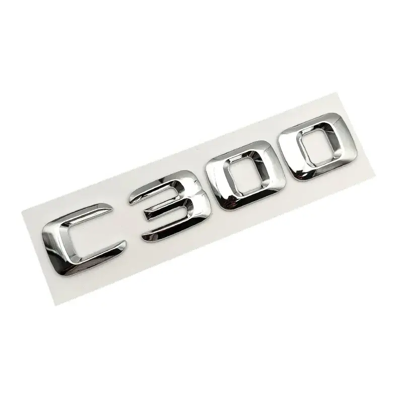 3D Chrome Letters For Cars Mercedes C200 C220 C260 C300 C320 4MATIC W205 W204 W203 Emblem Badge Logo Sticker Trunk Accessories