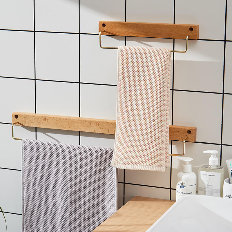 Good Goods Factory Direct Sales Towel Rack Wall Mounted Beech Towel Shelf Towel Rack