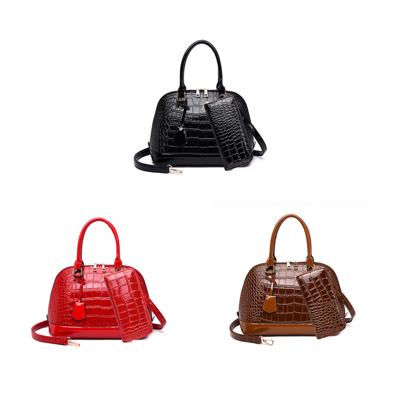 Fashion Office Lady PU Leather Handbag Crocodile Cow Leather Tote Bag Handbags