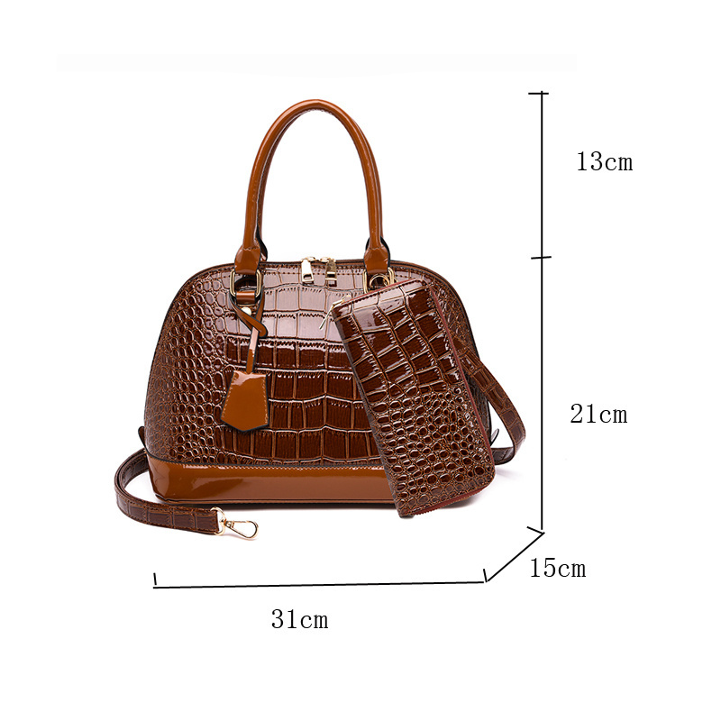 Fashion Office Lady PU Leather Handbag Crocodile Cow Leather Tote Bag Handbags