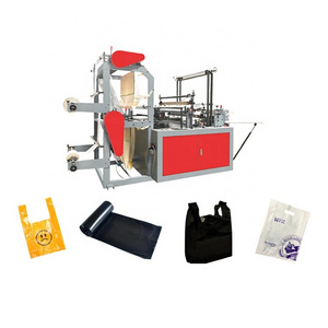 Side Seal Biodegradable Pe Pp Garbage Bag Making Machine Small Polythene Plastic T-Shirt Shopping Packing Bag Making Machine