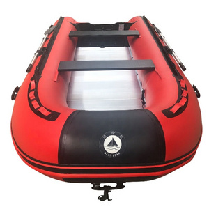 Aluminium 1 2 3 4 5 persons 12ft PVC 3.6m 390CM Inflatable Black RED  Boat  With 20 Hp Engine