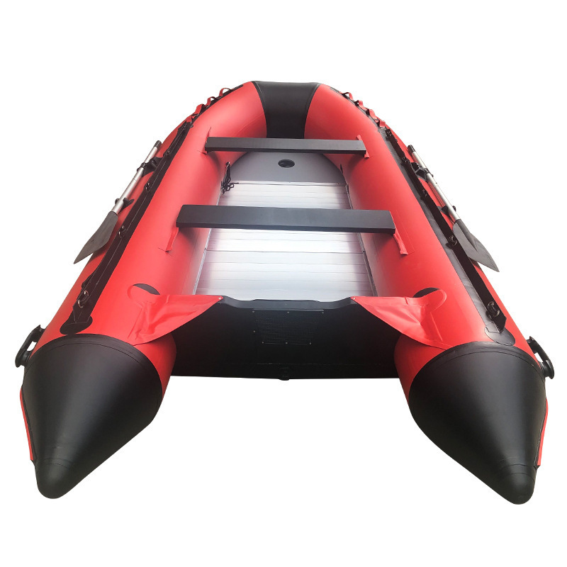 Aluminium 1 2 3 4 5 persons 12ft PVC 3.6m 390CM Inflatable Black RED  Boat  With 20 Hp Engine